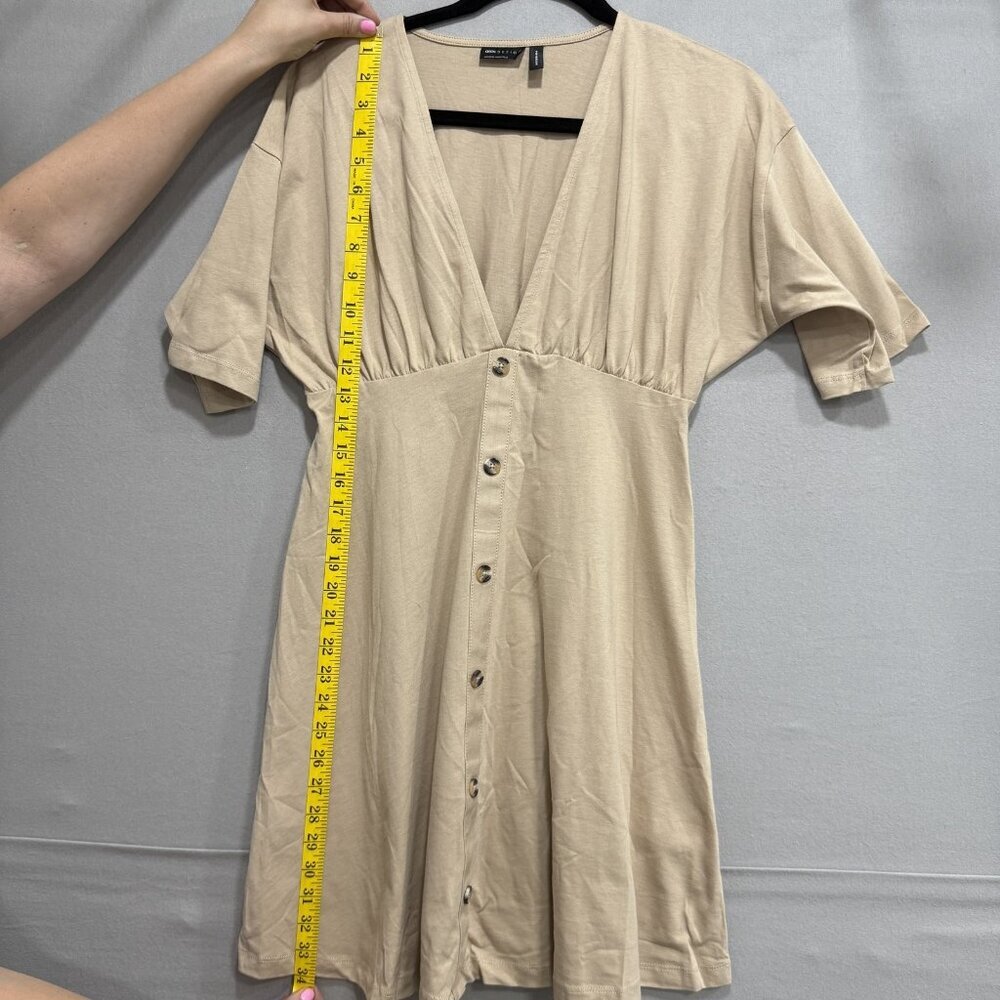 ASOS DESIGN Dress Womens Small Button Front Tea Casual V Neck Short Sleeve - Picture 8 of 11